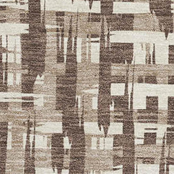 HomeRoots 8' X 10' Washable Abstract Geometric Area Rug in Brown, Beige & Ivory - UV Protected & Stain Resistant 682965