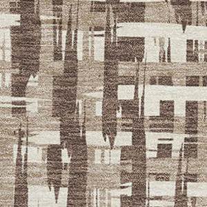 HomeRoots 10' Abstract Geometric Area Rug in Brown Beige Ivory - Washable, UV-Protected, Stain-Resistant Design 682967