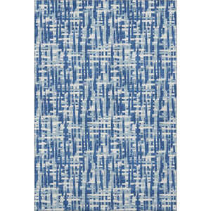 HomeRoots 5' X 8' Modern Blue Denim and Ivory Abstract Geometric Area Rug - Washable, UV Protected, Stylish! 682969