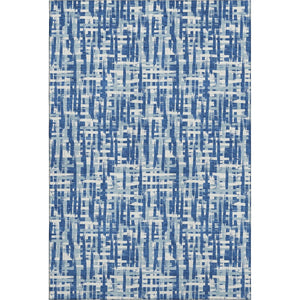 HomeRoots 10' X 14' Blue Denim Abstract Geometric Washable Area Rug with UV Protection for High Traffic Spaces 682973