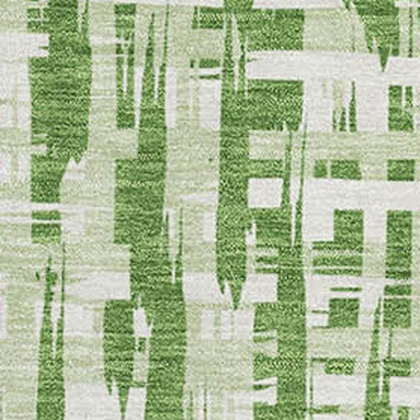HomeRoots 5' X 8' Artichoke Green & Ivory Abstract Area Rug - Washable, Durable, UV Protected & Soft Design 682975
