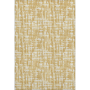 HomeRoots 5' X 8' Gold Ivory Wheat Abstract Geometric Washable Area Rug with UV Protection & Stain Resistance 682981