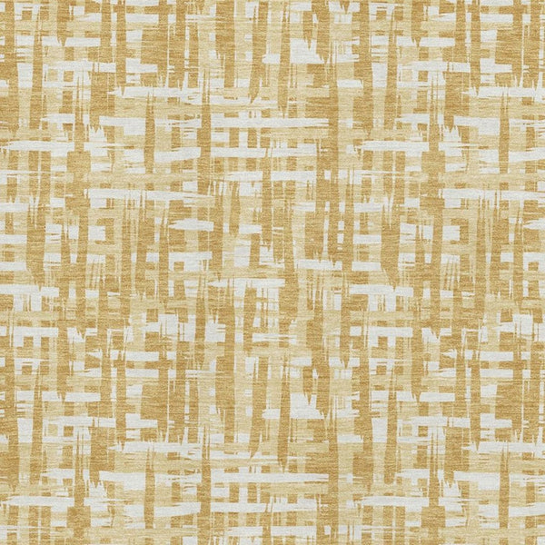 HomeRoots 5' X 8' Gold Ivory Wheat Abstract Geometric Washable Area Rug with UV Protection & Stain Resistance 682981