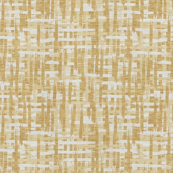HomeRoots 8' X 10' Gold Ivory Wheat Abstract Geometric Area Rug – Durable, Washable & UV Protected for Homes 682983