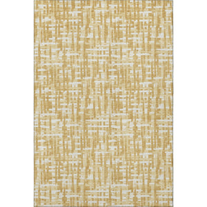HomeRoots 10' X 14' Gold Ivory Wheat Abstract Geometric Washable Rug with UV Protection & Stain Resistance 682985