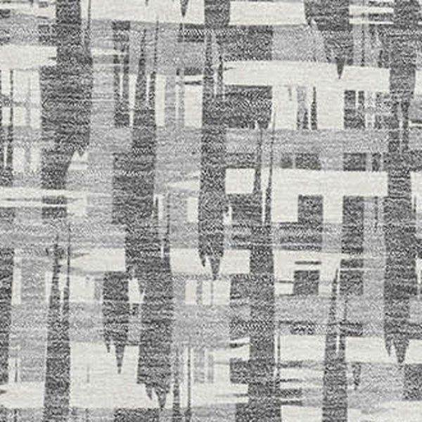 HomeRoots 5' X 8' Modern Gray Silver Ivory Abstract Geometric Area Rug - Washable, Stain Resistant & UV Protected 682987