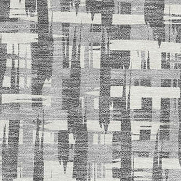 HomeRoots 8' X 10' Stylish Gray Silver Ivory Abstract Geometric Area Rug - Washable, UV-Protected & Durable! 682989