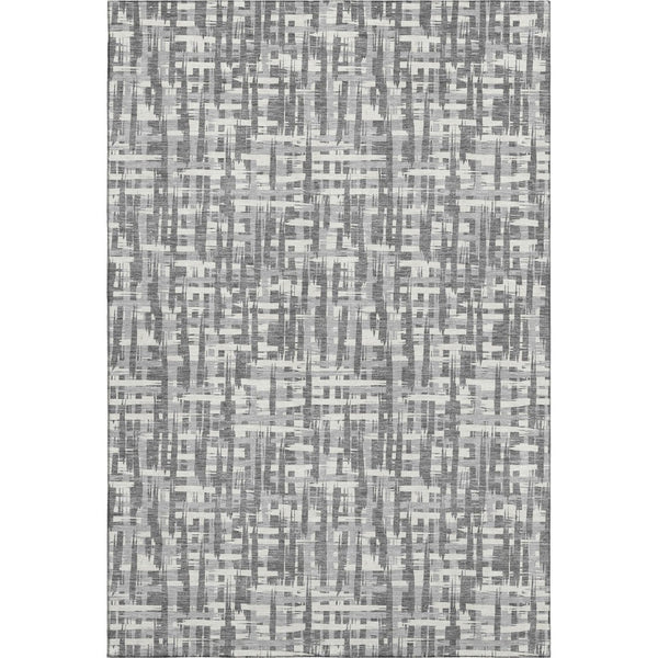 HomeRoots 10' Abstract Geometric Washable Area Rug in Gray, Silver & Ivory with UV Protection for Modern Homes 682991