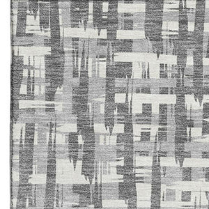 HomeRoots 10' Abstract Geometric Washable Area Rug in Gray, Silver & Ivory with UV Protection for Modern Homes 682991