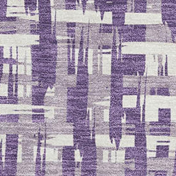 HomeRoots 5' X 8' Elegant Purple Ivory & Lavender Abstract Washable Area Rug with UV Protection for Homes 682993
