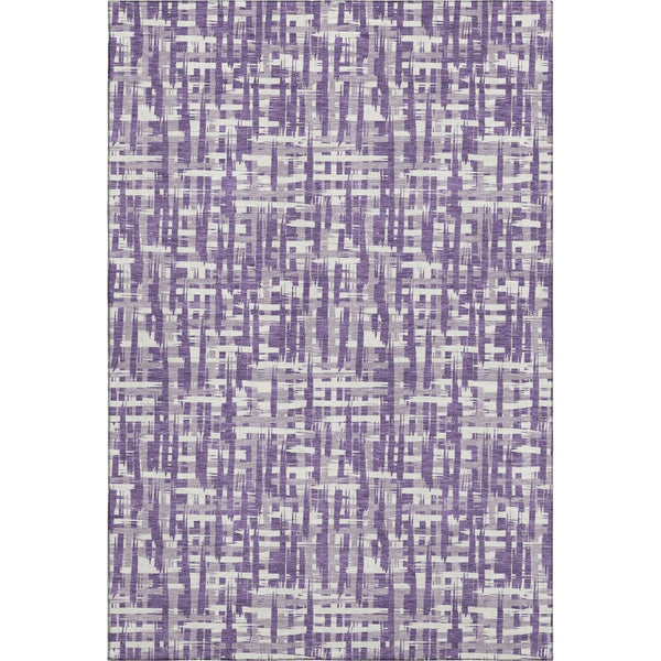 HomeRoots 9' X 12' Stylish Purple, Ivory & Lavender Abstract Geometric Washable Area Rug with UV Protection 682996
