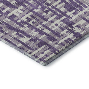 HomeRoots 9' X 12' Stylish Purple, Ivory & Lavender Abstract Geometric Washable Area Rug with UV Protection 682996