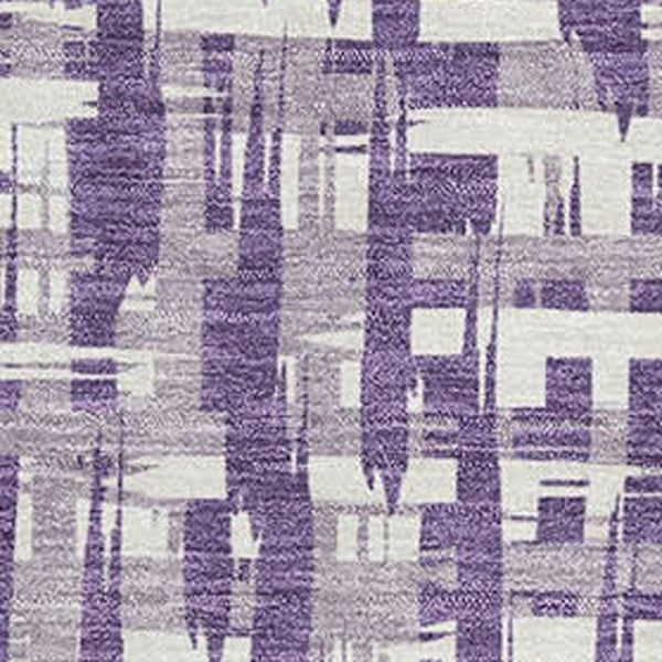 HomeRoots 10' Modern Abstract Geometric Area Rug in Purple & Ivory - Washable, Stain-Resistant, UV Protected! 682997