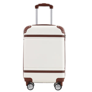 English Elm Hardshell Abs Suitcase Set with Duffel and Toiletry Bag Tsa Lock Spinner Wheels White N732P193484K