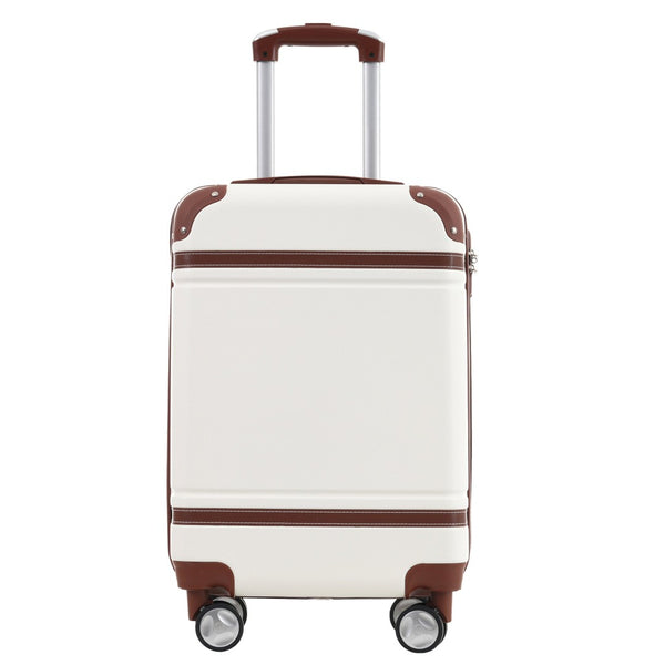 English Elm Hardshell Abs Suitcase Set with Duffel and Toiletry Bag Tsa Lock Spinner Wheels White N732P193484K