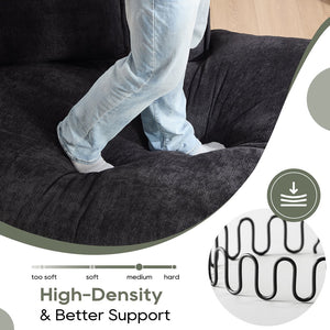 English Elm Modern Minimalist Modular Sectional Sofa - Versatile Upholstered Cloud Couch With Right Chaise In Black W2959S00012