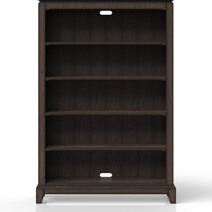 English Elm Chocolate Traditional Two-Shelf Bookcase Hutch with Solid Wood & MDF, Sturdy Storage Shelving Design Chocolate 68.5 L x 19.75 W x 17.25 H B2699P208302