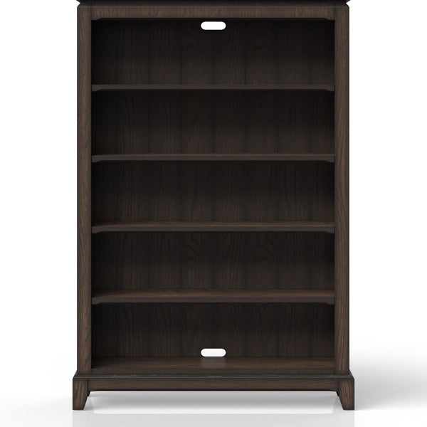 English Elm Chocolate Traditional Two-Shelf Bookcase Hutch with Solid Wood & MDF, Sturdy Storage Shelving Design Chocolate 68.5 L x 19.75 W x 17.25 H B2699P208302