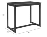 Midnight Wave Bar Table Black 704029 Zuo Modern