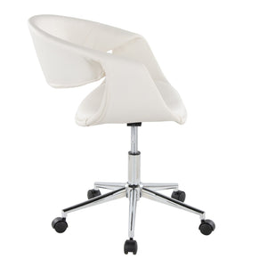 English Elm Task Chair with Chrome Five Star Base Grey Fabric Seat for Modern Home Office Use Chrome,White B202P474184