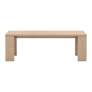 Essentials for Living Sur Solid Teak Outdoor Bench Washed Finish Transitional Style Sturdy Wide Leg 6830-B.W-ET