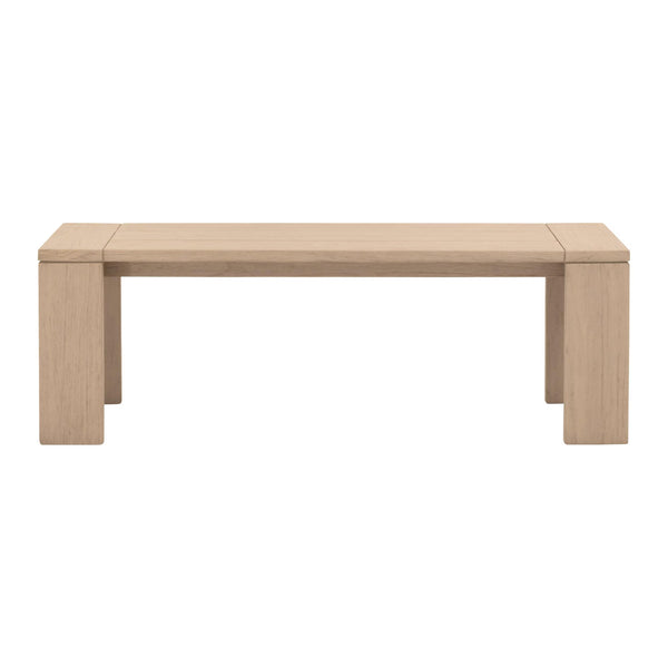 Essentials for Living Sur Solid Teak Outdoor Bench Washed Finish Transitional Style Sturdy Wide Leg 6830-B.W-ET