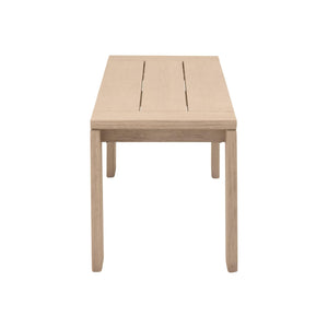 Essentials for Living Sur Solid Teak Outdoor Bench Washed Finish Transitional Style Sturdy Wide Leg 6830-B.W-ET