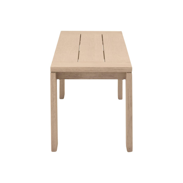 Essentials for Living Sur Solid Teak Outdoor Bench Washed Finish Transitional Style Sturdy Wide Leg 6830-B.W-ET