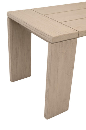 Essentials for Living Sur Solid Teak Outdoor Bench Washed Finish Transitional Style Sturdy Wide Leg 6830-B.W-ET