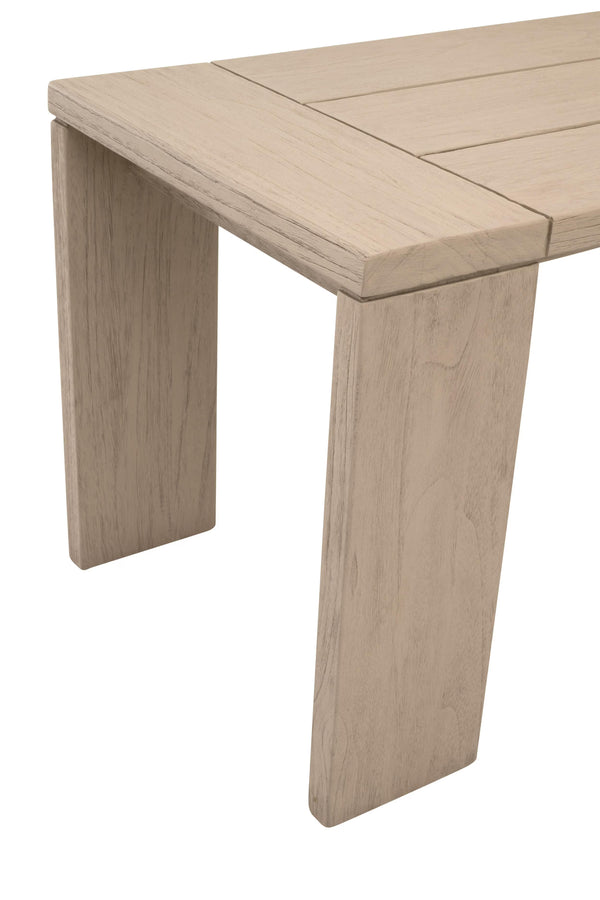 Essentials for Living Sur Solid Teak Outdoor Bench Washed Finish Transitional Style Sturdy Wide Leg 6830-B.W-ET