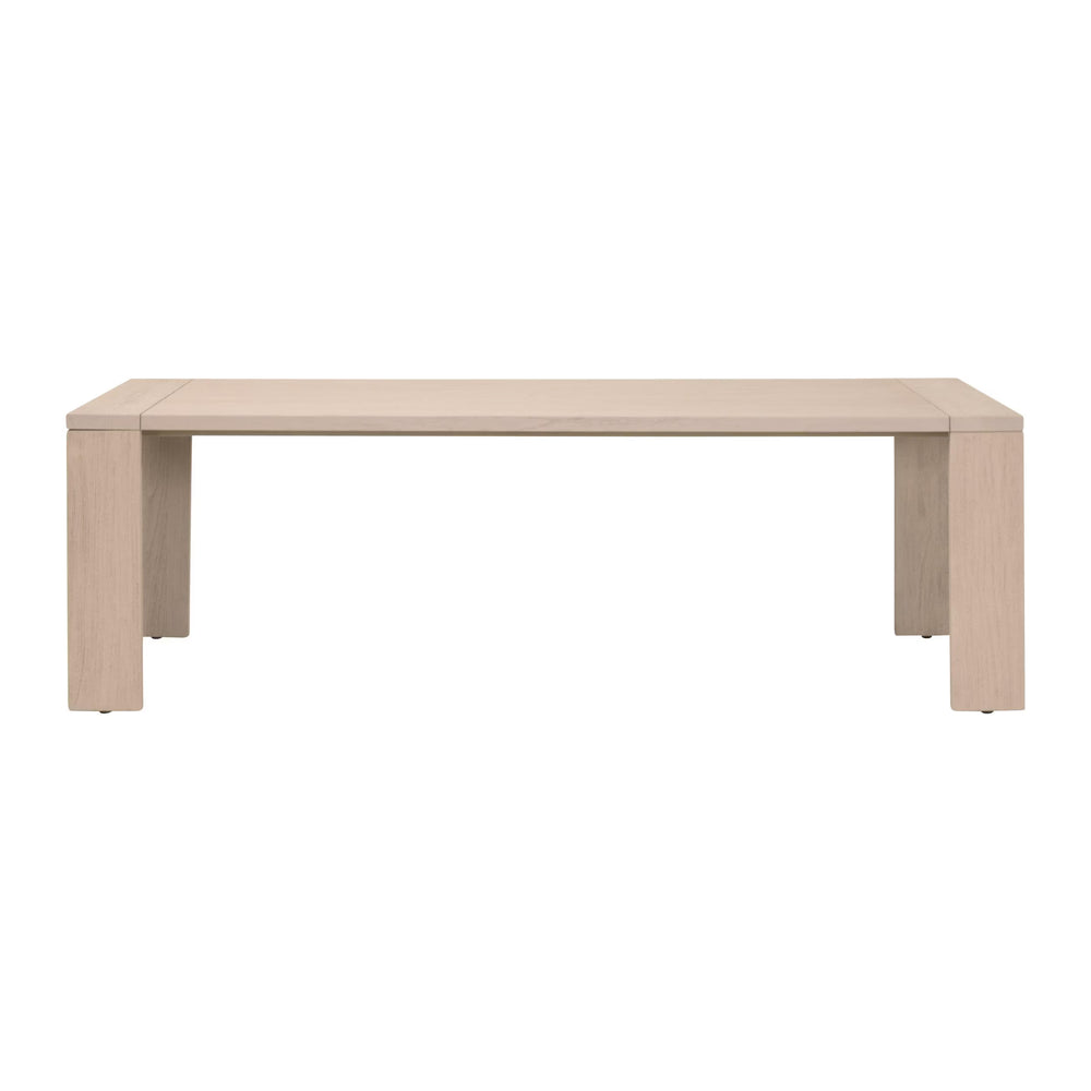 Essentials for Living Big Sur Solid Teak Outdoor Dining Table Seats 8 with Umbrella Hole Weathered Finish 6830-L.W-ET