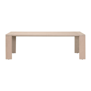 Essentials for Living Big Sur Solid Teak Outdoor Dining Table Seats 8 with Umbrella Hole Weathered Finish 6830-L.W-ET