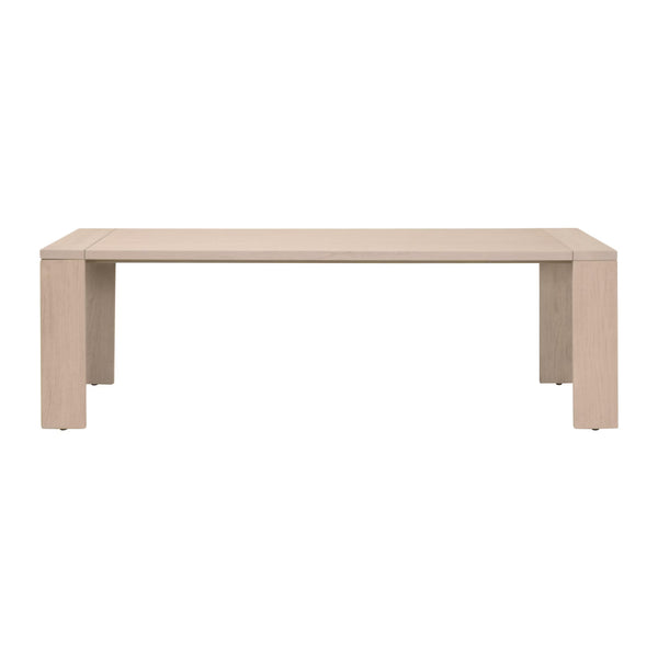 Essentials for Living Big Sur Solid Teak Outdoor Dining Table Seats 8 with Umbrella Hole Weathered Finish 6830-L.W-ET