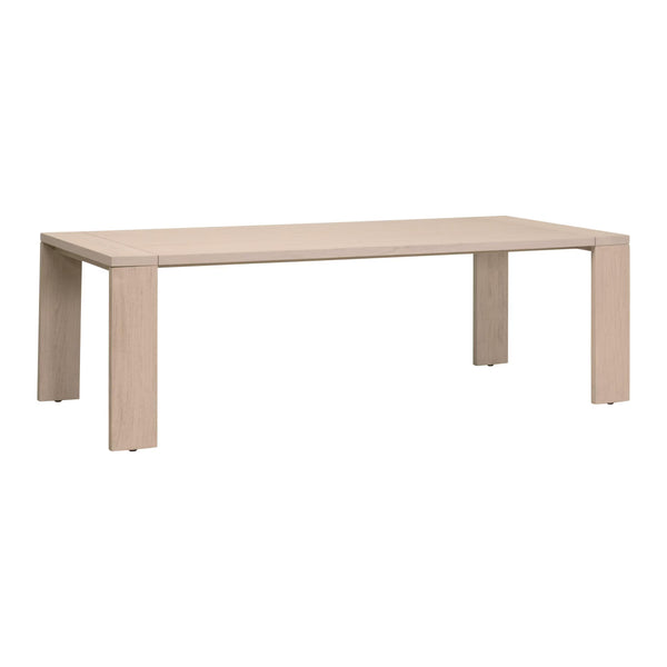 Essentials for Living Big Sur Solid Teak Outdoor Dining Table Seats 8 with Umbrella Hole Weathered Finish 6830-L.W-ET