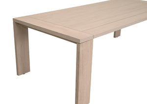 Essentials for Living Big Sur Solid Teak Outdoor Dining Table Seats 8 with Umbrella Hole Weathered Finish 6830-L.W-ET
