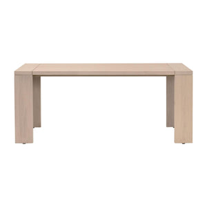 Essentials for Living Sur Outdoor Solid Teak Dining Table Seats Six with Umbrella Hole Transitional 6830.W-ET