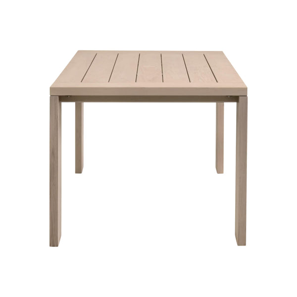 Essentials for Living Sur Outdoor Solid Teak Dining Table Seats Six with Umbrella Hole Transitional 6830.W-ET