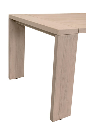 Essentials for Living Sur Outdoor Solid Teak Dining Table Seats Six with Umbrella Hole Transitional 6830.W-ET