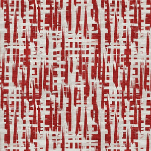 HomeRoots 10' X 14' Abstract Geometric Area Rug - Red, Beige, Ivory | Washable, UV Protected, Stain-Resistant 683003