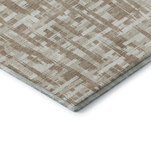HomeRoots 10' X 14' Tan Beige Ivory Abstract Geometric Area Rug - Durable, Washable, UV Protected for Homes 683009