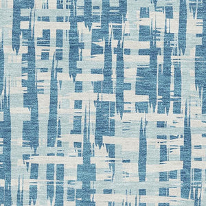 HomeRoots 5' X 8' Teal Ivory Gray Abstract Geometric Machine Washable Area Rug with UV Protection & Style 683011