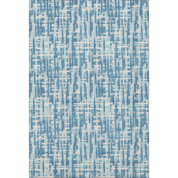 HomeRoots 8' X 10' Teal, Ivory & Gray Abstract Area Rug - Washable, UV-Resistant, Perfect for Modern Homes! 683013