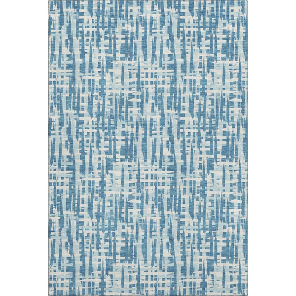 HomeRoots 10' Abstract Geometric Area Rug in Teal, Ivory & Gray - Washable, UV-Protected, Pet-Friendly Design 683015