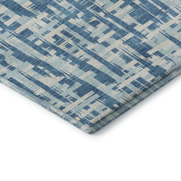 HomeRoots 10' Abstract Geometric Area Rug in Teal, Ivory & Gray - Washable, UV-Protected, Pet-Friendly Design 683015