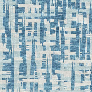 HomeRoots 10' Abstract Geometric Area Rug in Teal, Ivory & Gray - Washable, UV-Protected, Pet-Friendly Design 683015