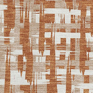 HomeRoots 8' X 10' Modern Terra Cotta Abstract Geometric Area Rug – Washable, UV-Protected, Pet-Friendly Design 683019