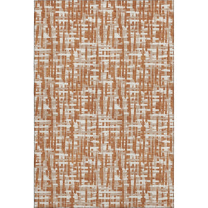 HomeRoots 9' X 12' Abstract Geometric Area Rug in Terra Cotta, Ivory & Beige – Washable, UV Protected & Stylish 683020