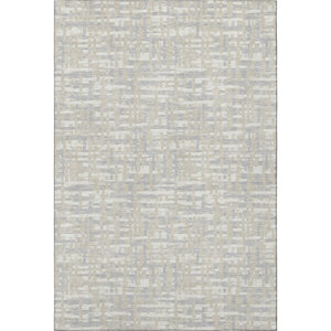 HomeRoots 5' X 8' Beige Ivory Silver Geometric Area Rug - Washable, UV Protected, Stain-Resistant & Durable! 683023