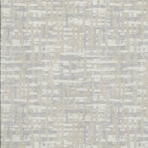 HomeRoots 9' X 12' Washable Abstract Geometric Area Rug in Beige, Ivory & Silver - UV Protected & Durable Design 683026