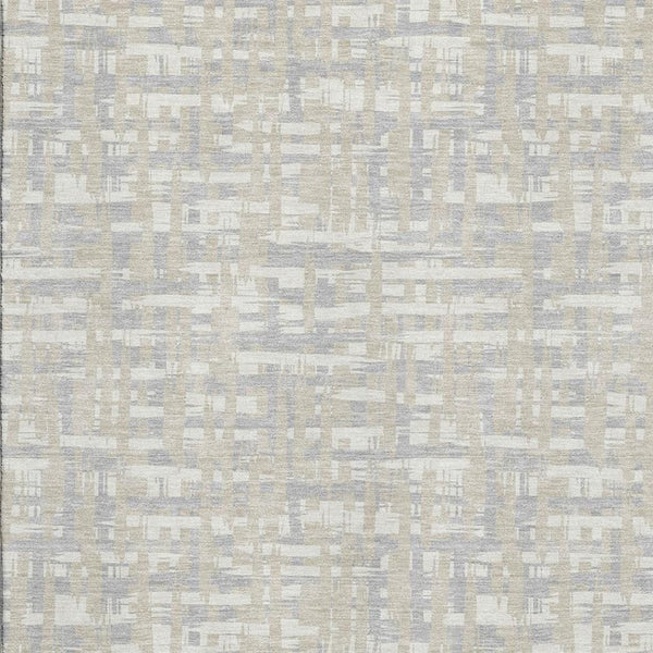 HomeRoots 9' X 12' Washable Abstract Geometric Area Rug in Beige, Ivory & Silver - UV Protected & Durable Design 683026